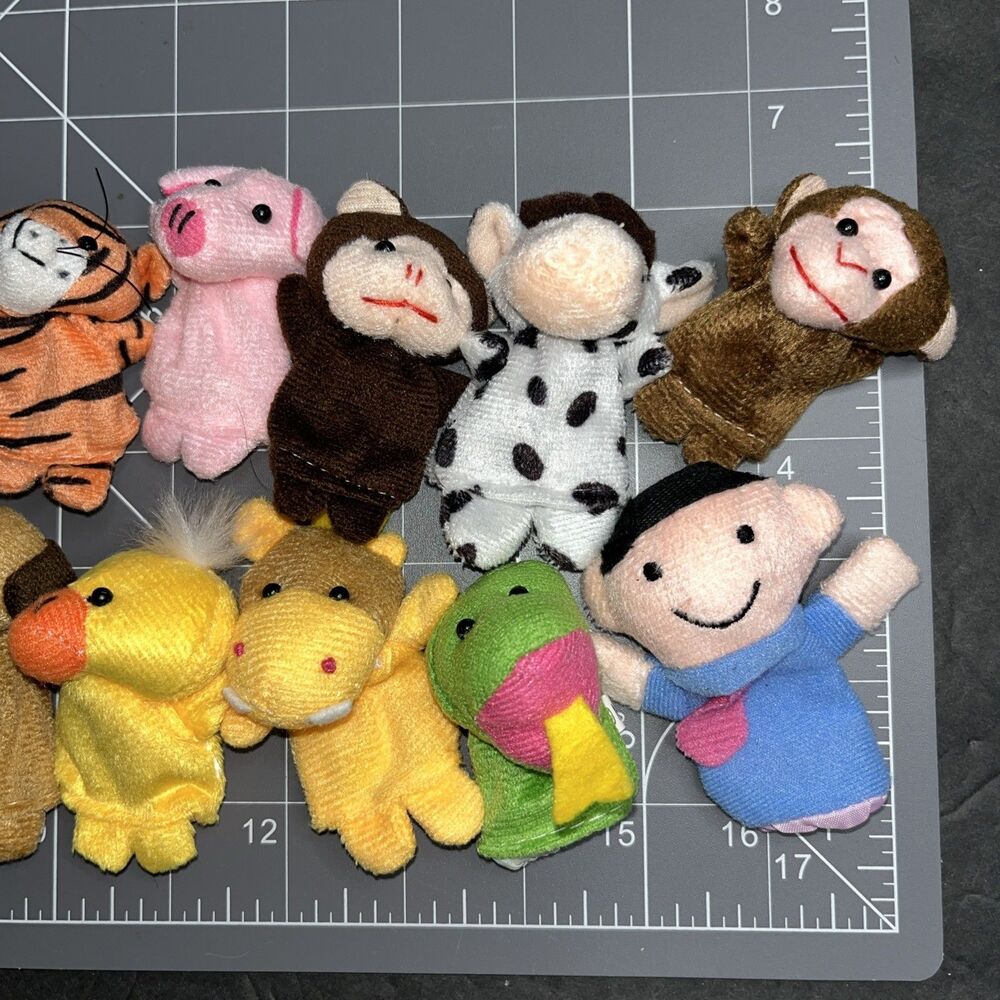 Soft Plush Animal Finger Puppets Baby Story Time Assorted Animal Set of 22 - Picture 4 of 7